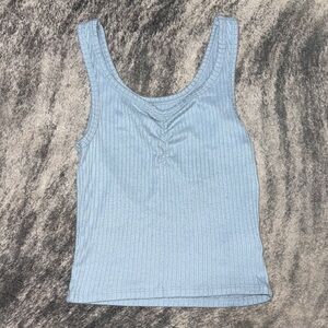 Light Blue Ribbed Tank Top